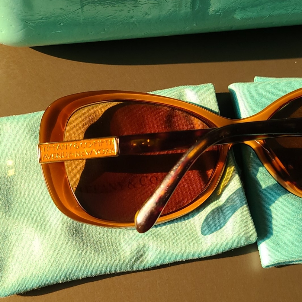 EUC Tiffany sunglasses w/ rx lens TF 4032 tortoise brown W/ Cloth And Case - Picture 3 of 7